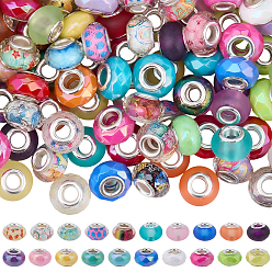 (52) Непрозрачная лаванда 120 шт 4 стили непрозрачные акриловые европейские бусины, бусины с большим отверстием, рондель, разноцветные, 13.5~15x8.5~9 мм, отверстие : 5 мм, 30 шт / стиль