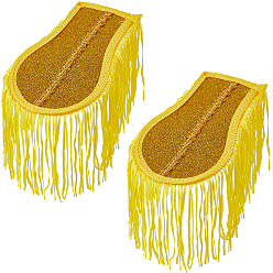 Желтый 1 пара тканевых эполет с кисточками, аксессуары для костюма, желтые, 200x100x8 мм, 1 пара / комплект