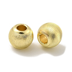 Золотой Латунные бусины, гофрированные шарики, долговечный, без свинца и без кадмия, круглые, золотые, 8 мм, отверстие : 3 мм