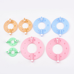 (52) Непрозрачная лаванда Пластиковый вязальный станок для изготовления помпонов, в том числе инструкции, POM POM Maker наборы, разноцветные, 51~99x35~90x12 мм, около 4 цветов, 2 шт / цвет, 8 шт / комплект