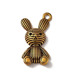 Antique Golden Tibetan Style Alloy Pendant Rhinestone Settings, Cadmium Free & Lead Free, Rabbit, Antique Golden, 32.5x18x7mm, Hole: 2.5mm, Fit for 1mm Rhinestone