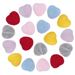 (52) Непрозрачная лаванда 18 шт. 6 цвета шерстяное войлочное украшение в виде сердца ручной работы, резинка для волос для детей своими руками, аксессуары, разноцветные, 27x28.5x18.5 мм, 3 шт / цвет