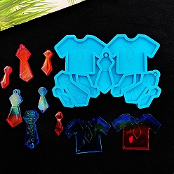 Clothes DIY силиконовые формы кулон, формы для литья смолы, для уф-смолы, изготовление изделий из эпоксидной смолы, одежда, 78x132x7 мм, отверстие : 2.5 мм, внутренний диаметр: 31~50x10~61 мм