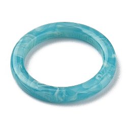 Dunkeltürkis Fingerringe aus Celluloseacetat (Harz), schlichte Bandringe, dunkeltürkis, uns Größe 6, Innendurchmesser: 17 mm