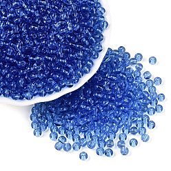 Васильковый Fgb прозрачный стеклянный бисер, круглые, круглое отверстие, васильковый, 4~4.5 мм, отверстие : 1~1.2 мм, Около 4500 шт / фунт