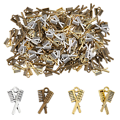 (52) Непрозрачная лаванда 150 шт 3 цвета подвески из сплава в тибетском стиле, расческа, разноцветные, 20x12x3 мм, отверстие : 1.8 мм, о 50шт / цвет