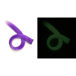 Фиолетовый Светящиеся высокотемпературные волокна, длинные прямые волосы, парик, светящиеся в темноте волосы парика, фиолетовые, 500 мм