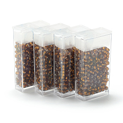 Седло Коричневый Стеклянные бусины matsuno mgb, японский бисер, 6/0 серебряная подкладке стекла круглое отверстие rocailles бисер, седло коричневый, 3.5~4x3 мм, отверстие: 1.2~1.5 мм, о 140 шт / коробке, вес нетто: около 10 г / коробка