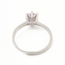 Pink Brass Micro Pave Cubic Zirconia Adjustable Rings, Pink, Inner Diameter: 19mm