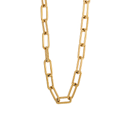 Настоящее золото 14K 304 колье из нержавеющей стали, ионное покрытие (ip), реальный 14 k позолоченный, 17.72 дюйм (45 см)