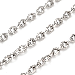 Нержавеющая Сталь Цвет 316 хирургические кабельные цепи из нержавеющей стали, несварные, с катушкой, цвет нержавеющей стали, 5x3.5x1 мм