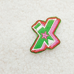 Letter X Computerized Embroidery Cloth Iron on/Sew on Patches, Costume Accessories, Appliques, Letter.X, 30x30mm