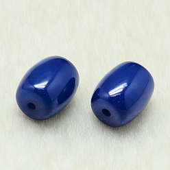 Midnight Blue Resin Beads, Barrel, Midnight Blue, 14x12mm, Hole: 2mm