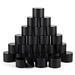 Черный Железные банки для свечей, с крышками, пустые жестяные контейнеры для хранения, колонка, чёрные, 6.5x5.2 см