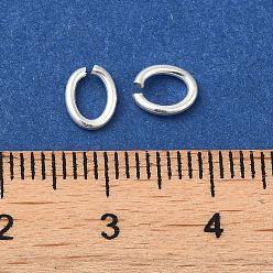 Серебро 925 кольца с открытыми скачками стерлингового серебра, овальные, серебряные, 18 датчик, 6x4.5x1 мм, внутренний диаметр: 3x4.5 мм, Около 90 шт / 10 г