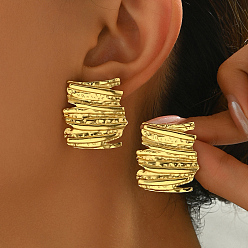 Rectangle Винтажные серьги-гвоздики из нержавеющей стали в стиле ретро с нерегулярными геометрическими формами, золотые, сложить очарование, прямоугольные, 201 мм