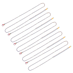 Rainbow Color 201 Stainless Steel Cable Chain Necklaces, with Lobster Claw Clasp, Rainbow Color, 16.3 inch(40cm), 4pcs/box