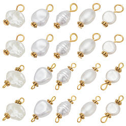 Light Gold 100 шт. 10 стили АБС-пластик имитация жемчуга подвески и соединители подвески фурнитура комплекты, золотой свет, 17~20 мм, отверстие : 2~3.7 мм, 10 шт / стиль