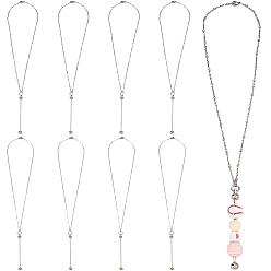 Нержавеющая Сталь Цвет 8 шт. 2 стили 304 изготовление цепочек из нержавеющей стали, подвеска из бусинок с железным стержнем, цвет нержавеющей стали, 17.72 дюйм (45 см), 4 шт / стиль