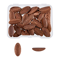 Красная Медь Латунь пустой тег плоские овальные ломтик подвески, Красная медь, 18x9x2 мм, отверстие : 1 мм, 80 шт / коробка