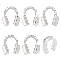 Серебро 6шт 925 серебряная проволочная оправа, серебряные, 5x5x2 мм, отверстие : 0.6 мм