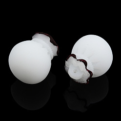 White Opaque Resin Pendants, Purse Charm, White, 26~27x21~21.5mm, Hole: 1.4mm