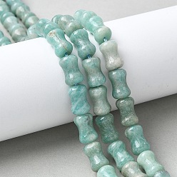 Амазонит Нити натуральных амазонитовых бусин, бамбуковую палку, 12.5x8.5 мм, отверстие : 1.4 мм, около 30 шт / нитка, 14.96'' (38 см)