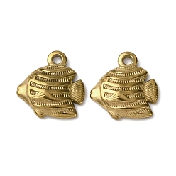 Fish Океан 304 подвески из нержавеющей стали, ионное покрытие (ip), золотые, рыба, 13.5x12.5x2.5 мм, отверстие : 1.6 мм