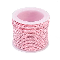 Pink Nylon Chinese Knotting Cord, Round, Pink, 2.5mm, about 8.20 Yards(7.5m)/Roll
