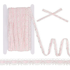 Pink 15ярдов полиэфирных лент, бантом, аксессуары для одежды, с картонной карточкой, розовые, 5/8 дюйм (17 мм)