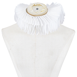 Белый Хлопковый кружевной воротник с оборками, съемные накладные воротники, белые, 1300x19.5x0.2 мм