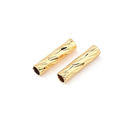Real 18K Gold Plated SHEGRACE Brass Beads, Textured Tube Beads, Cadmium Free & Nickel Free & Lead Free, Real 18K Gold Plated, 8x2mm, Hole: 1.5mm