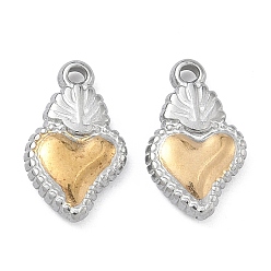 Нержавеющая Сталь Цвет 304 прелести нержавеющей стали, святое сердце, ионное покрытие (ip), два тона, цвет нержавеющей стали, 14x8.5x2.5 мм, отверстие : 1.2 мм