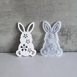 Белый Пасхальный кролик с цветочным узором силиконовые формы для настольных ламп своими руками, формы для литья смолы, для уф-смолы, изготовление изделий из эпоксидной смолы, белые, 148x91x6.5 мм