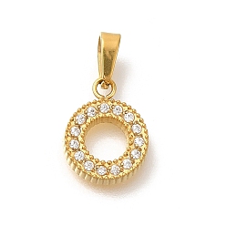 Круглые Ионное покрытие (ip) 304 подвески из нержавеющей стали с микропаве из кубического циркония, круглые, 11x9x1.5 мм, отверстие : 4x2.5 мм