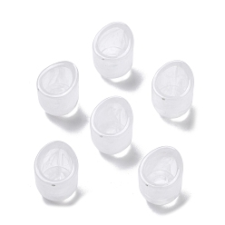 Белый Двухцветные акриловые бусины, имитация драгоценных камней бусины, колонка, белые, 14x18 мм, отверстия: 5 мм и 9.5 мм.