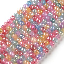 (52) Непрозрачная лаванда Гальванические стекляныне бусины, имитация нефрита, круглые, с покрытием AB цвета, граненые, разноцветные, 6 мм, отверстие : 1.2 мм, около 68 шт / нитка, 14.57'' (37 см)