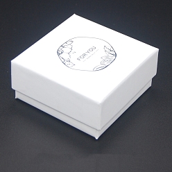 Белый Коробки из крафт-бумаги, шкатулки, квадратный, белые, 7.5x7.5x3.5 см