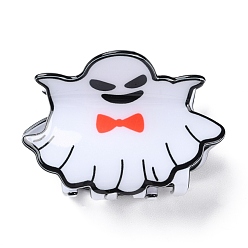 Оранжево-Красный Заколки для волос из ПВХ на тему Хэллоуина, с железной фурнитурой, аксессуары для волос для женщин девушки густые волосы, призрак, оранжево-красный, 47x68x63 мм