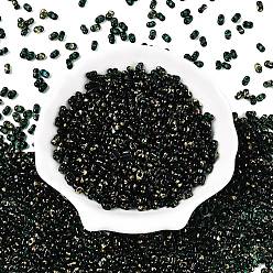 Темно-Зеленый Стеклянные бусины Пикассо, окрашенные распылением, арахис, темно-зеленый, 6x4x3 мм, отверстие : 1.2 мм, Около 4000 шт / фунт