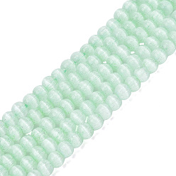 Miellat Colliers de perles en verre imitation œil de chat, ronde, miellat, 4~4.5mm, Trou: 1~1.2mm, Environ 110~112 pcs/chapelet, 14.96~15.16 pouce (38~38.5 cm)