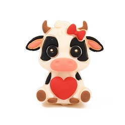 (461) Высокий Металлик Виноград Силиконовые бусины, фокусные бусы, красочный, крупный рогатый скот, 30x28x16.5 мм, отверстие : 2 мм