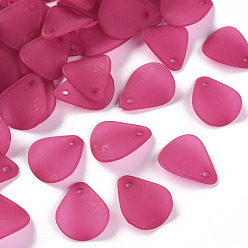 Камелия Прозрачные матовые акриловые подвески, Petaline, камелия, 17x14x2.5 мм, отверстие : 1.8 мм, Около 2330 шт / 500 г