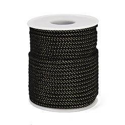Черный Нейлоновые нити, Миланские шнуры / витые шнуры, чёрные, 3 мм, около 21.87 ярдов (20 м) / рулон
