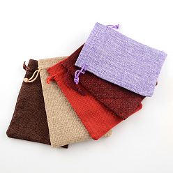 (52) Непрозрачная лаванда Мешки мешка шнурка упаковки мешка мешка имитационные полиэфирные, разноцветные, 13.5x9.5 см