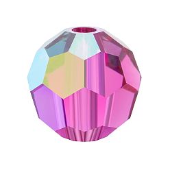 70350 200 Fuchsia AB Хрустальные бусины preciosa®, чешский хрусталь, 451 19 602 круглый, 70350 200 фуксия ab, 4 мм, отверстие : 1 мм