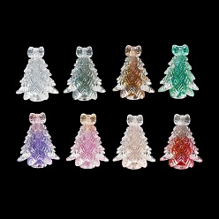 (52) Непрозрачная лаванда Прозрачные бусины из смолы градиентного цвета, рождественская елка, разноцветные, 18x14x13.5 мм, отверстие : 1 мм