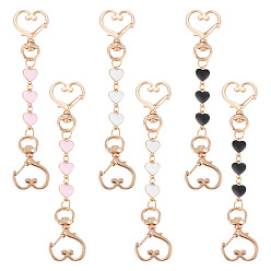 (52) Непрозрачная лаванда 6 шт 3 стили сплав эмаль сердце звено сумка удлинитель цепи, Сплав с застежками, аксессуары для замены сумок, золотые, разноцветные, 118 мм, 2 шт / стиль