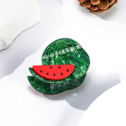 Арбуз Заколки для волос из ацетата целлюлозы с фруктами, аксессуары для волос для женщин, арбуз, 66x45 мм