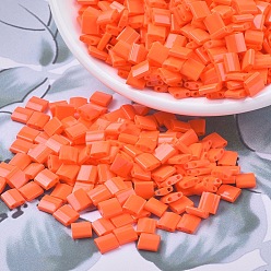 (TL406) Opaque Orange MIYUKI TILA Beads, Japanese Seed Beads, 2-Hole, (TL406) Opaque Orange, 5x5x1.9mm, Hole: 0.8mm, about 5900pcs/500g